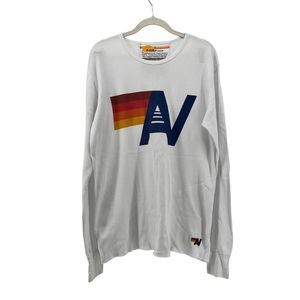 Aviator Nation Men's White Logo Thermal Unisex USA Large